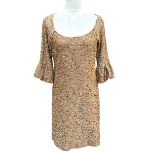 Diane Von Furstenberg Tweed Dress Tan Multicolor